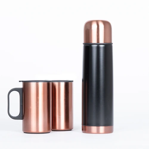 Set termo 1/2 L + 2 tazones encobrizados "GLASGOW"