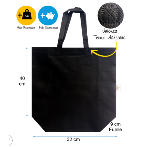 Bolsa Negra TNT 32x40x9